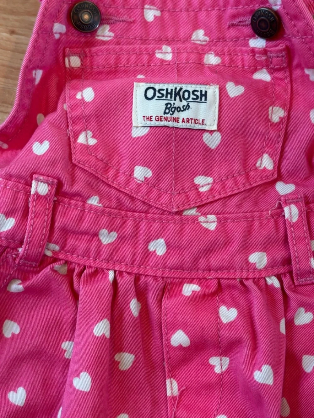 OshKosh B'gosh Bright Pink Heart Print Overall Dress